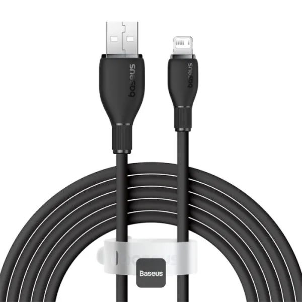 كابل شحن سريع Pudding من باسيوس USB إلى آيفون 2.4A 1.2 متر - أسود