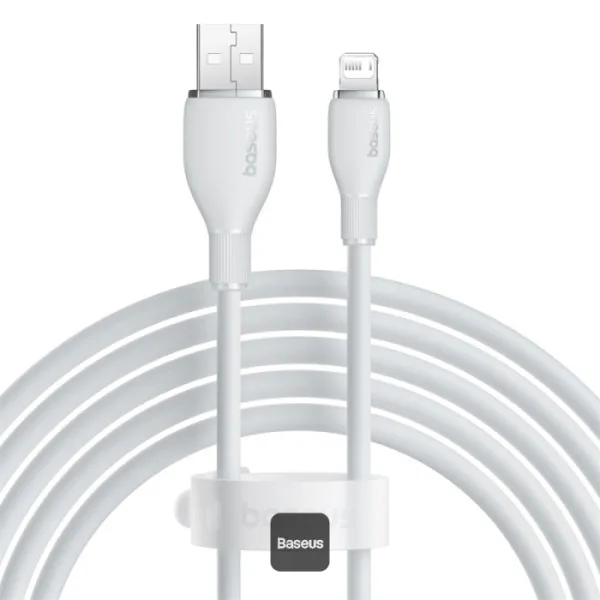 كابل شحن سريع Pudding من باسيوس USB إلى آيفون 2.4A 1.2 متر - أبيض