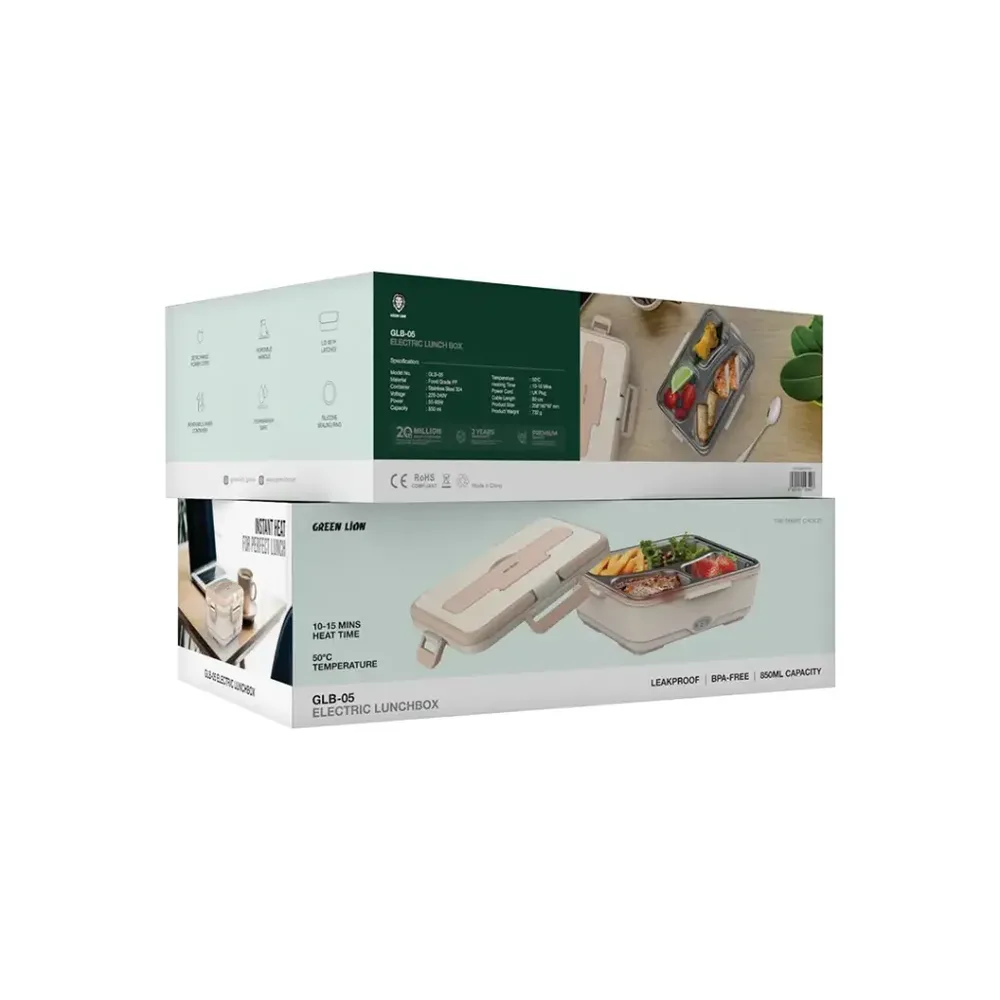 صندوق غداء كهربائي GLB-05 سعة 850 مل من جرين ليون - بيج