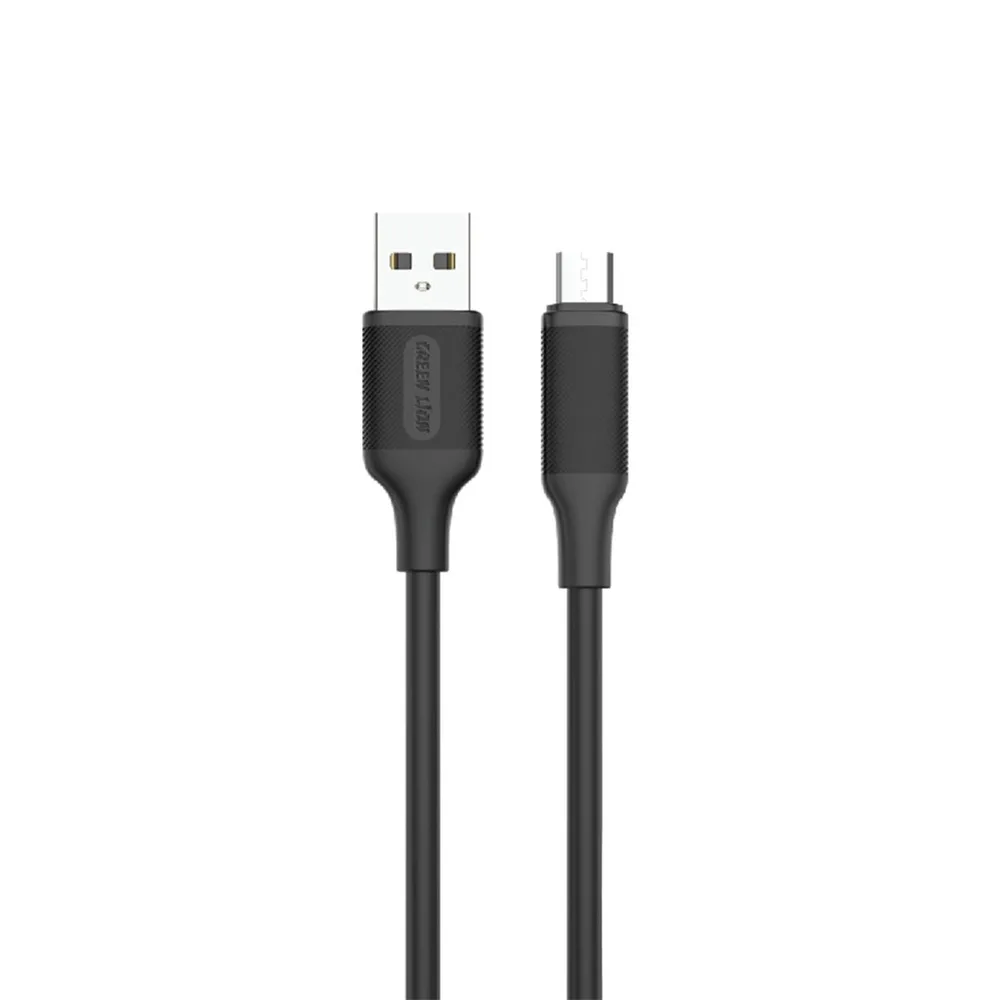 كابل USB-A إلى Lightning PVC 1 متر 2.4A من جرين ليون - أسود