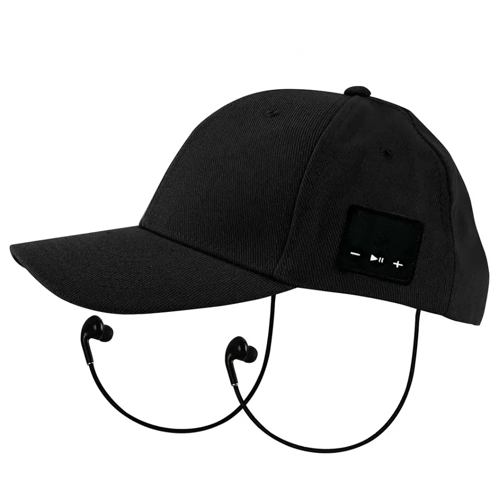 قبعة موسيقية Sport Cap بسماعة بلوتوث 2 في 1 من بورودو - أسود