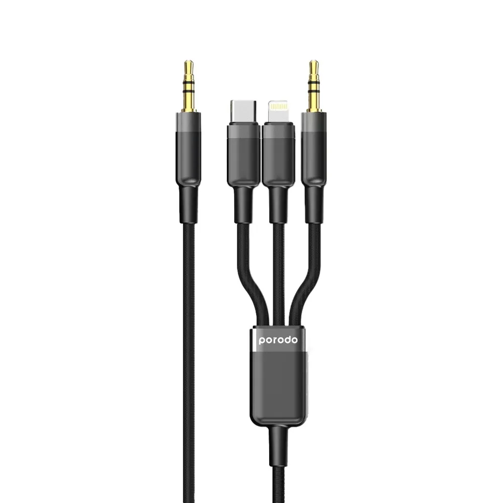 كابل صوت متعدد AUX وLightning من بورودو Aux3n