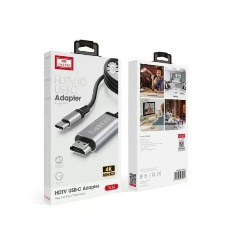كابل إيرلدوم ET-W34 من USB-C إلى HDMI بدقة 4K وتردد 60Hz بطول 2 متر