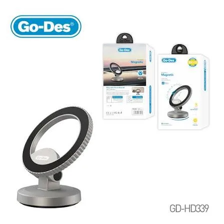 حامل هاتف مغناطيسي للسيارة GO-DES GD-HD339 دوران 360 درجة - أسود