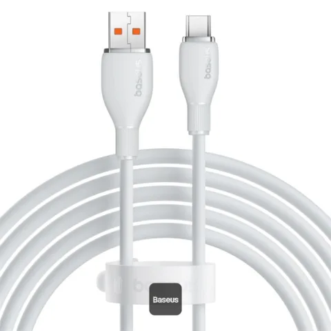 كابل شحن سريع Pudding من باسيوس USB إلى C 100 واط 1.2 متر - أبيض