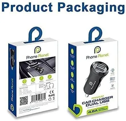 شاحن سيارة بمنفذي USB من فون بلانيت 4.8A 1.2 متر