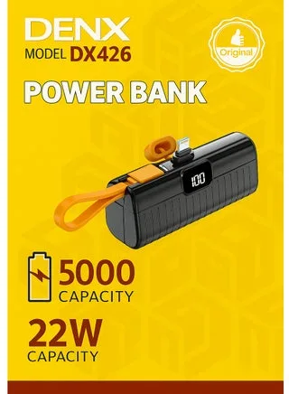 باور بانك دينكس DX426 ميني بسعة 5000 مللي أمبير بقوة 22 واط