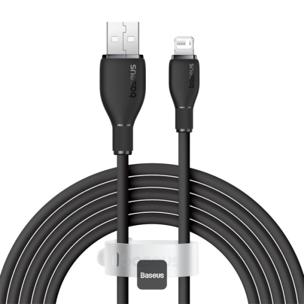 كابل شحن سريع Pudding من باسيوس USB إلى آيفون 2.4A 1.2 متر - أسود