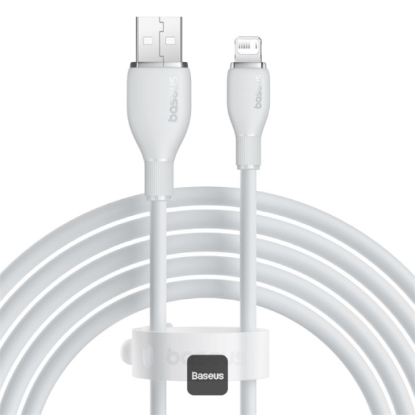 كابل شحن سريع Pudding من باسيوس USB إلى آيفون 2.4A 1.2 متر - أبيض