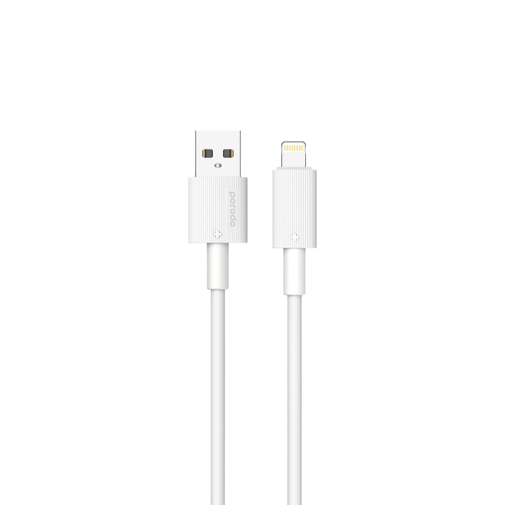 كابل شحن متين USB-A إلى Lightning 1.2 متر من بورودو - أبيض