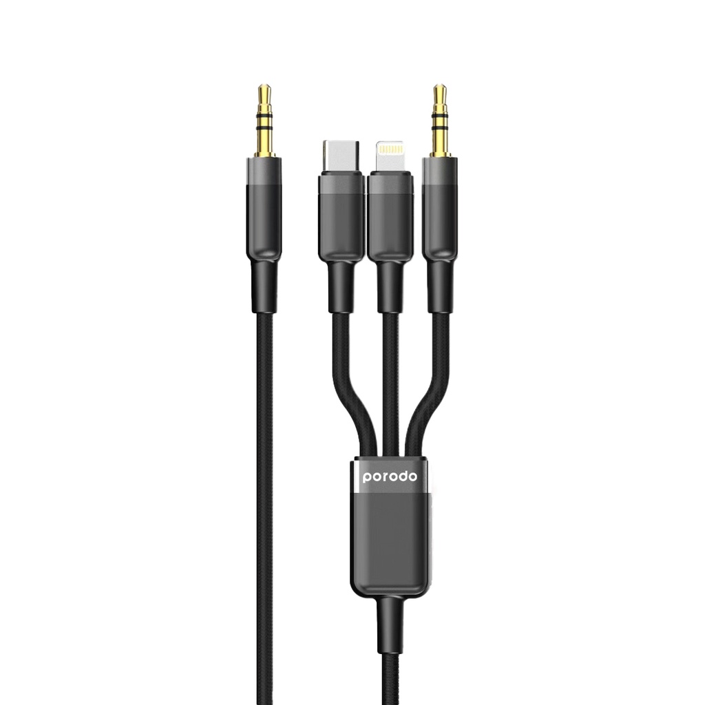كابل صوت متعدد AUX وLightning من بورودو Aux3n